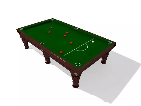 Billiards Pool Table With Ball And Cue 3d model