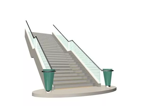 Housing Staircase With Handrail 3d model