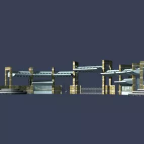 Stadium Entry Gate 3d model