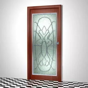 Etched Glass Door Furniture 3d model
