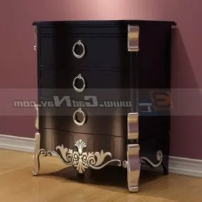 Europe Antique Furniture Wine Cabinet 3d model