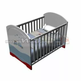 European Baby Crib 3d model