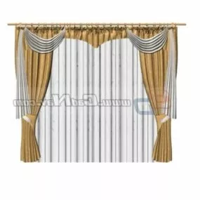 European Design Window Curtain 3d model