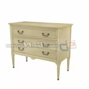 European Wooden Side Cabinet 3d model