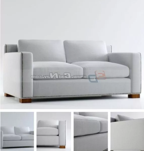 European Style Fabric Two-seater Sofa 3d model European Style Fabric Two-seater Sofa 3d model
