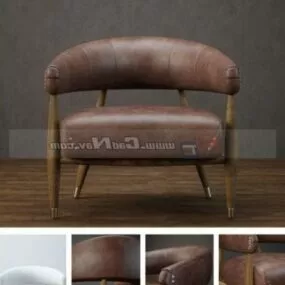 European Style Leather Leisure Chair 3d model