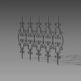 European Fence Iron Panels 3d model