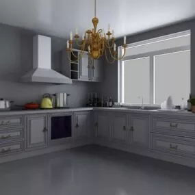 European Typical Kitchen Design 3d model
