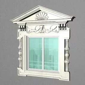 Antique European Window 3d model