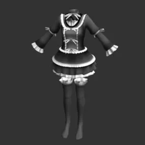 European Traditional Dress Fashion 3d model