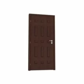 Exterior Solid Wood Door Furniture 3d model