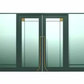 Office Double Glass Doors 3d model