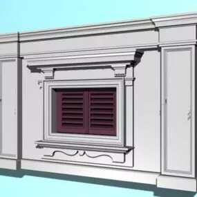 Exterior Stone Window Shutters 3d model