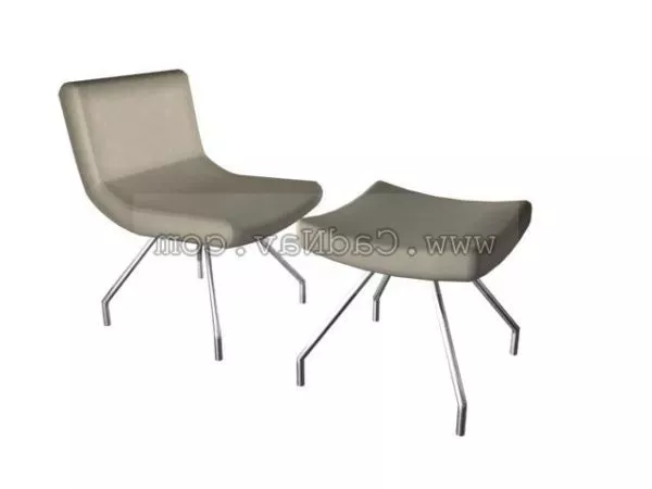 Furniture Fabric Chairs With Foot Stools 3d model Furniture Fabric Chairs With Foot Stools 3d model