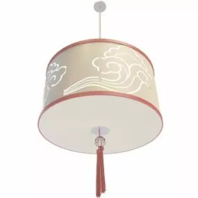 Fabric Drum Home Pendant Lighting 3d model
