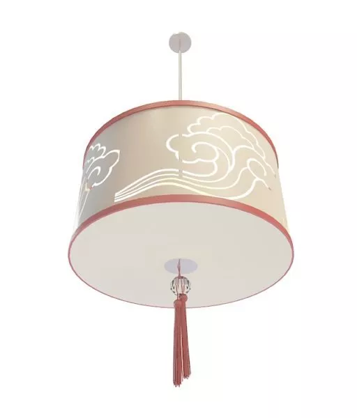 Fabric Drum Home Pendant Lighting 3d model Fabric Drum Home Pendant Lighting 3d model