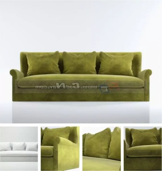 Fabric Settee Sofa Furniture 3d model Fabric Settee Sofa Furniture 3d model