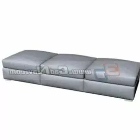 Fabric Storage Ottoman Bench 3d model