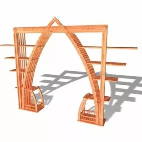 Wooden Factory Gate Furniture 3d model