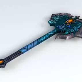 Gaming Fantasy War Axe 3d model