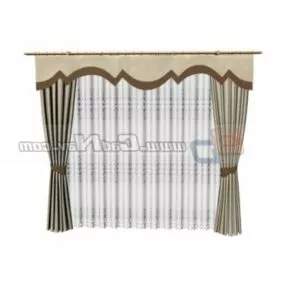 Fashion Embroidery Window Curtain 3d model