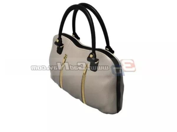 Beige Fashion Handbag 3d model