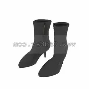 Fashion Women Grey Boots 3d model