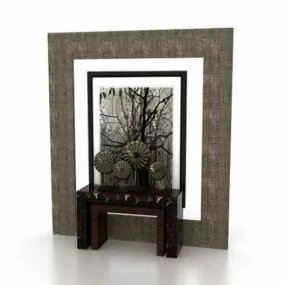 Furniture Feature Wall With Console Table 3d model