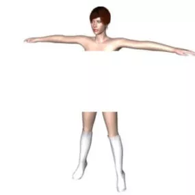 Female Character Figure T-pose 3d model