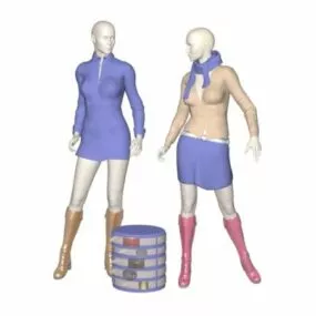 Female Mannequins Fashion Clothes 3d model