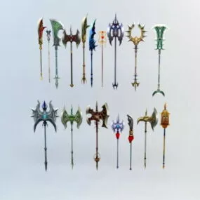 Feudal Chinese Pole Arms Weapon 3d model
