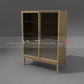 Filing Cabinet With Sliding Glass Door 3d model
