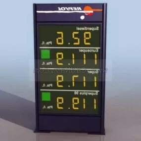 Filling Station Stand Price List 3d model