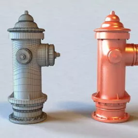 Street Fire Hydrant Set 3d model