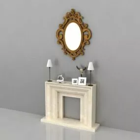 Home Decoration Fireplace Wall Designs 3d model