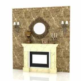 Fireplace Feature Wall Design 3d model