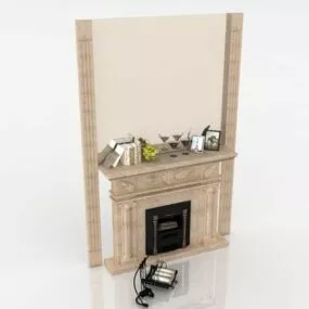 Western Fireplace Mantel 3d model