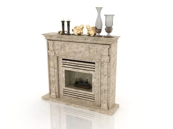 Fireplace Mantel Home Decor 3d model Fireplace Mantel Home Decor 3d model
