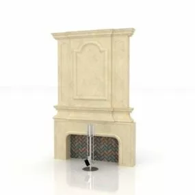 Fireplace Mantels Decoration With Tool 3d model