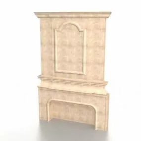 Stone Fireplace Wall Decoration 3d model