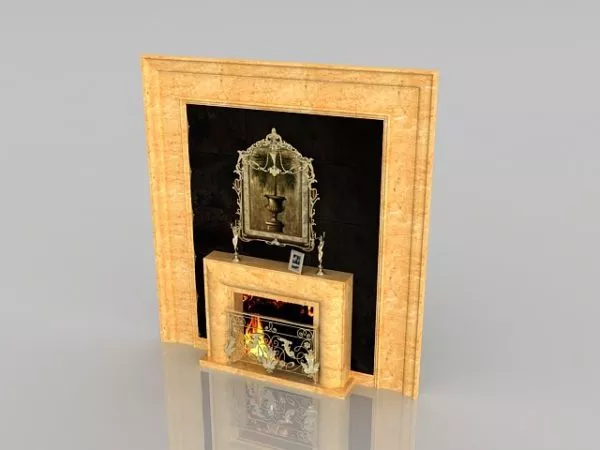 Fireplace Wall Set Interior Design 3d model Fireplace Wall Set Interior Design 3d model
