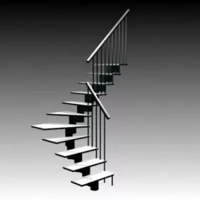 Modern Floating Stairs 3d model