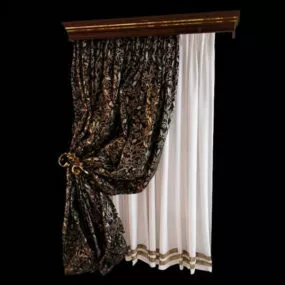 Floor-length Windows Curtains And Drapes 3d model