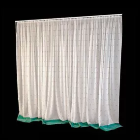 Floor Length Windows White Drapes 3d model