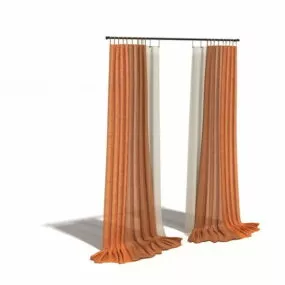 Home Drapes And Window Blind 3d model