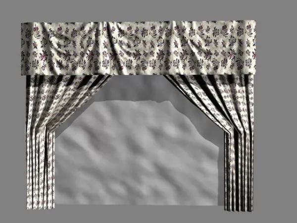 Home Floral Curtains 3d model Home Floral Curtains 3d model