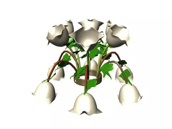 Flower Chandelier Decoration 3d model Flower Chandelier Decoration 3d model