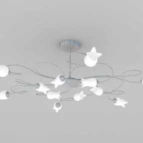 Living Room Flowery Chandeliers 3d model