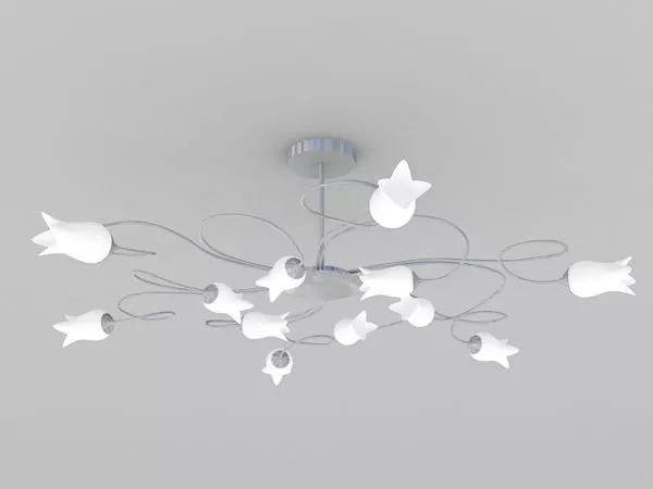 Living Room Flowery Chandeliers 3d model Living Room Flowery Chandeliers 3d model