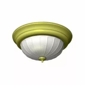Flush Mount Antique Brass Ceiling Lamp 3d model